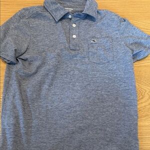 Vineyard Vines Men's Blue Heather Polo with Chest Pocket